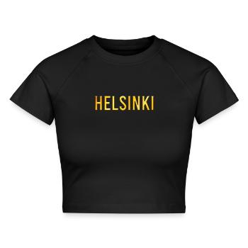 Helsinki - Cropped Frauen Organic T-Shirt - Schwarz - Vorne - AI Model Female 172 light (172cm)
