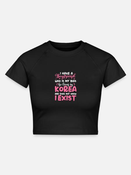 K-Pop - Cropped Frauen Organic T-Shirt - Schwarz