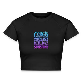 Corgi - Cropped Frauen Organic T-Shirt - Schwarz - Vorne - AI Model Female 172 light (172cm)