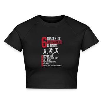 Stages of running - Cropped Frauen Organic T-Shirt - Schwarz - Vorne - AI Model Female 172 light (172cm)