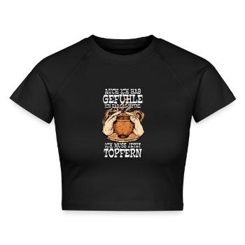 Töpfern - Cropped Frauen Organic T-Shirt - Schwarz - Vorne - AI Model Female 172 light (172cm)