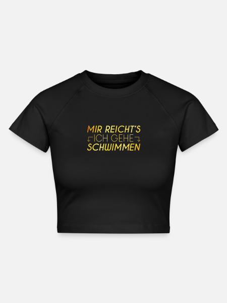 Schwimmen Spruch - Cropped Frauen Organic T-Shirt - Schwarz