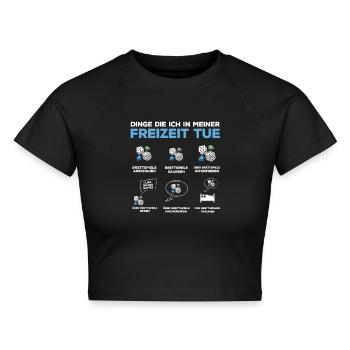 Brettspiele, Brettspiel, Brettspiele Spielen - Cropped Frauen Organic T-Shirt - Schwarz - Vorne - AI Model Female 172 light (172cm)