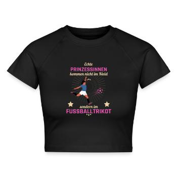 Frauenfussball - Cropped Frauen Organic T-Shirt - Schwarz - Vorne - AI Model Female 172 light (172cm)