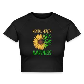 Ängste Depression Psychische Gesundheit - Cropped Frauen Organic T-Shirt - Schwarz - Vorne - AI Model Female 172 light (172cm)