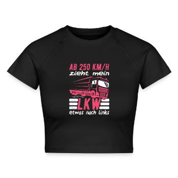 LKW-Fahrerin Lastwagenfahrerin Truckerin Geschenk - Cropped Frauen Organic T-Shirt - Schwarz - Vorne - AI Model Female 172 light (172cm)