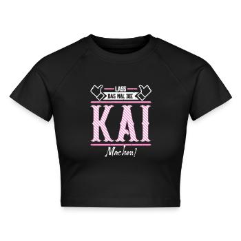 Kai Geschenkidee Geschenk Geburtstag - Cropped Frauen Organic T-Shirt - Schwarz - Vorne - AI Model Female 172 light (172cm)