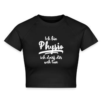 Ich bin Physio Physiotherapie Physiotherapeut - Cropped Frauen Organic T-Shirt - Schwarz - Vorne - AI Model Female 172 light (172cm)
