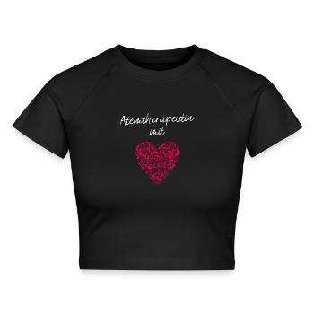 Atemtherapeutin mit Herz Gesangslehrerin Gesang - Cropped Frauen Organic T-Shirt - Schwarz - Vorne - AI Model Female 172 light (172cm)