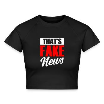 Das Sind Fake News Presserecht Pressefreiheit - Cropped Frauen Organic T-Shirt - Schwarz - Vorne - AI Model Female 172 light (172cm)