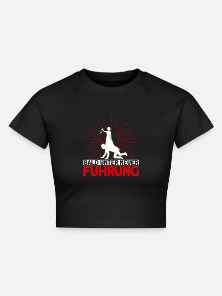 Bald unter Neuer Führung - Cropped Frauen Organic T-Shirt - Schwarz