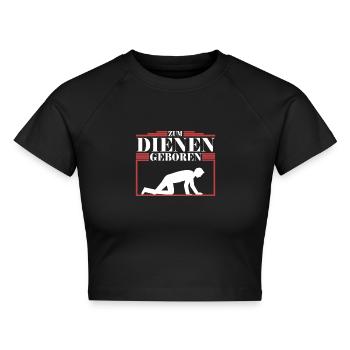 Diener - Femdom Dominanz Sklave BDSM Sub Devot - Cropped Frauen Organic T-Shirt - Schwarz - Vorne - AI Model Female 172 light (172cm)