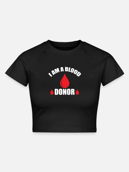 Blutspende Blutspenden Blutspender - Cropped Frauen Organic T-Shirt - Schwarz