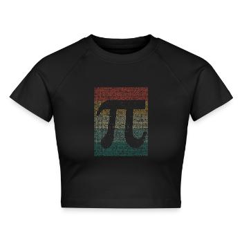 Pi Day 3.14 Cool Lustig Nerd Math Lover Geek Regen - Cropped Frauen Organic T-Shirt - Schwarz - Vorne - AI Model Female 172 light (172cm)