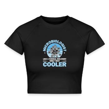 Wissenschaft Mikrobiologie Mikrobiologe - Cropped Frauen Organic T-Shirt - Schwarz - Vorne - AI Model Female 172 light (172cm)