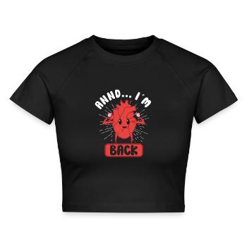 Heart Attack Open Heart Surgery Heart Surgery Gift - Cropped Frauen Organic T-Shirt - Schwarz - Vorne - AI Model Female 172 light (172cm)