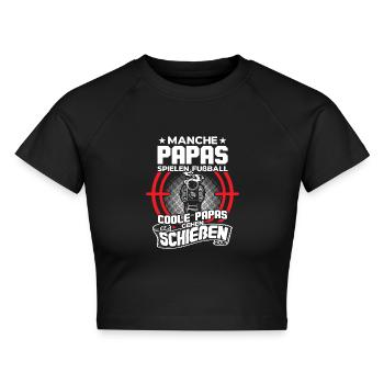Coole Papas Sportschießen Sportschütze - Cropped Frauen Organic T-Shirt - Schwarz - Vorne - AI Model Female 172 light (172cm)