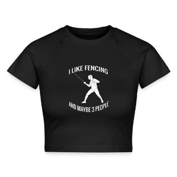 Fechten witziger Spruch Kampfsport lustige Fechter - Cropped Frauen Organic T-Shirt - Schwarz - Vorne - AI Model Female 172 light (172cm)