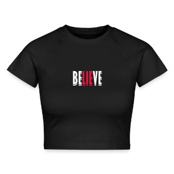 Atheist - Cropped Frauen Organic T-Shirt - Schwarz - Vorne - AI Model Female 172 light (172cm)