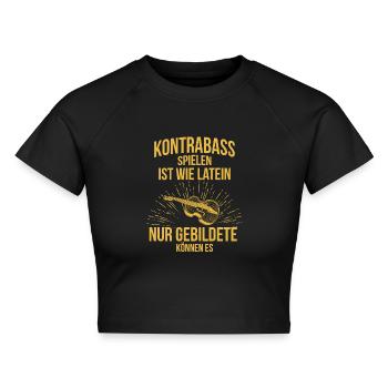 Kontrabass Kontrabassspieler Kontrabassist - Cropped Frauen Organic T-Shirt - Schwarz - Vorne - AI Model Female 172 light (172cm)