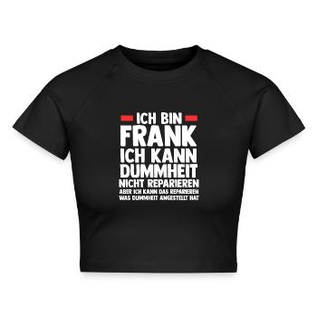 Frank - Cropped Frauen Organic T-Shirt - Schwarz - Vorne - AI Model Female 172 light (172cm)