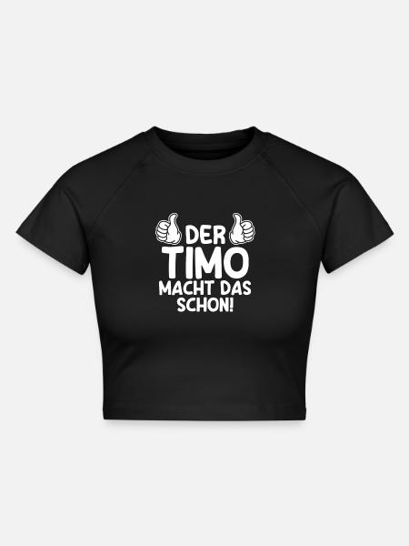 Timo - Cropped Frauen Organic T-Shirt - Schwarz