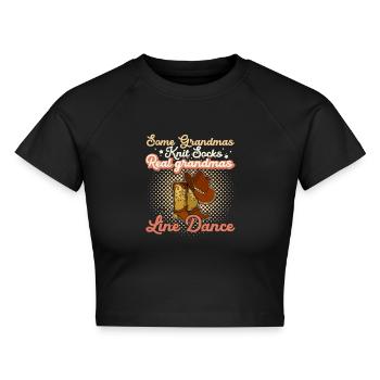 Western Country Tänzer Linedance Spruch - Cropped Frauen Organic T-Shirt - Schwarz - Vorne - AI Model Female 172 light (172cm)