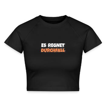 Es regnet Durchfall - Cropped Frauen Organic T-Shirt - Schwarz - Vorne - AI Model Female 172 light (172cm)