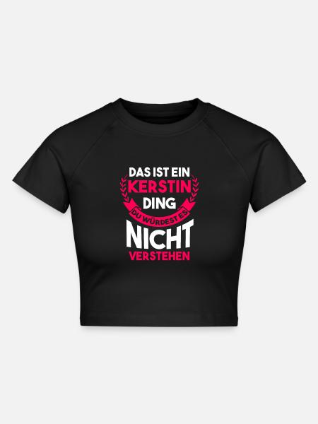 Kerstin - Cropped Frauen Organic T-Shirt - Schwarz
