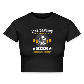 Line Dance - Cropped Frauen Organic T-Shirt - Schwarz - Vorne - AI Model Female 172 light (172cm)