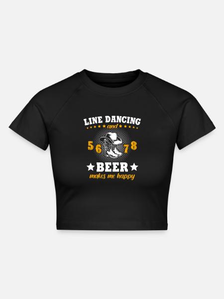 Line Dance - Cropped Frauen Organic T-Shirt - Schwarz