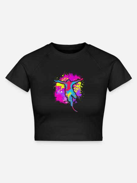 Free Falling Hobbys Bungee Jumping - Cropped Frauen Organic T-Shirt - Schwarz