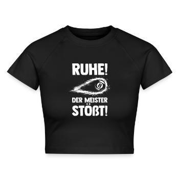 Snooker Billardtisch Billiard Billard - Cropped Frauen Organic T-Shirt - Schwarz - Vorne - AI Model Female 172 light (172cm)