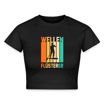 Stand Up Paddeling - Cropped Frauen Organic T-Shirt - Schwarz - Vorne - AI Model Female 172 light (172cm)