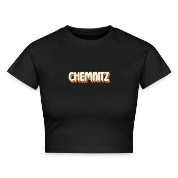 Chemnitzerin Chemnitzer Chemnitz - Cropped Frauen Organic T-Shirt - Schwarz - Vorne - AI Model Female 172 light (172cm)