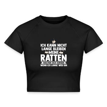 Nagetier Ratte Ratten - Cropped Frauen Organic T-Shirt - Schwarz - Vorne - AI Model Female 172 light (172cm)