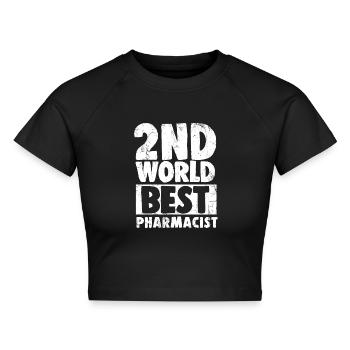 Apotheker - Cropped Frauen Organic T-Shirt - Schwarz - Vorne - AI Model Female 172 light (172cm)