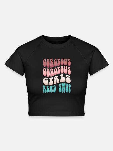 Wunderschöne Mädchen lesen Schmutz - Cropped Frauen Organic T-Shirt - Schwarz