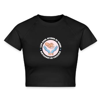 Hebamme Cool Zukünftige Hebamme - Cropped Frauen Organic T-Shirt - Schwarz - Vorne - AI Model Female 172 light (172cm)