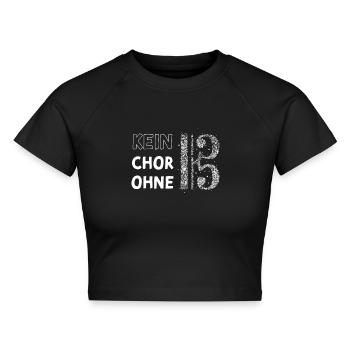 Altschlüssel Alt Chor Sängerin Singen Musikerin - Cropped Frauen Organic T-Shirt - Schwarz - Vorne - AI Model Female 172 light (172cm)