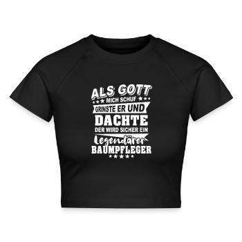 Baumpfleger - Cropped Frauen Organic T-Shirt - Schwarz - Vorne - AI Model Female 172 light (172cm)
