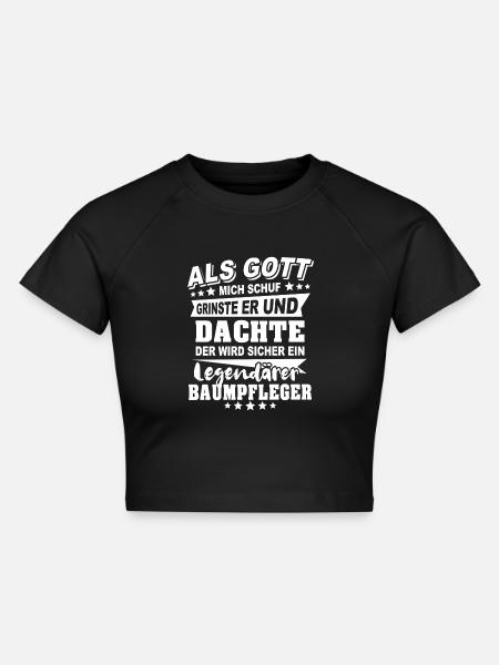 Baumpfleger - Cropped Frauen Organic T-Shirt - Schwarz