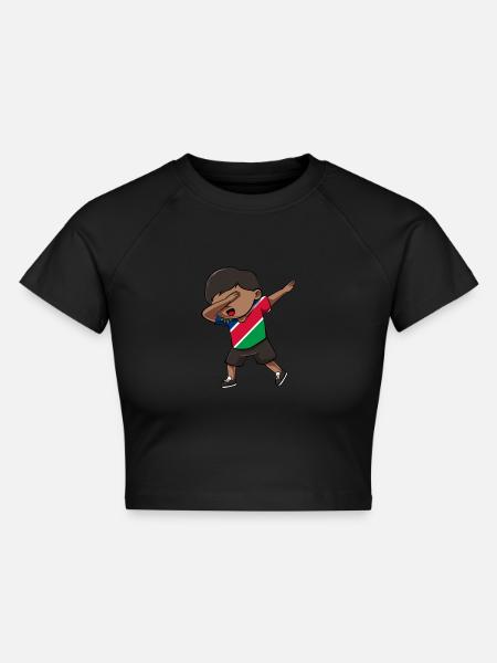 Namibia - Cropped Frauen Organic T-Shirt - Schwarz