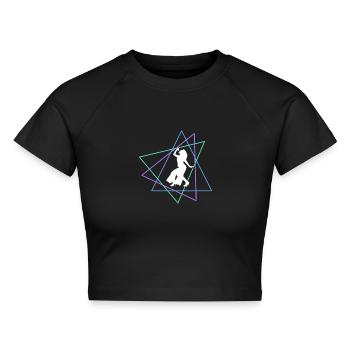 Singen - Cropped Frauen Organic T-Shirt - Schwarz - Vorne - AI Model Female 172 light (172cm)