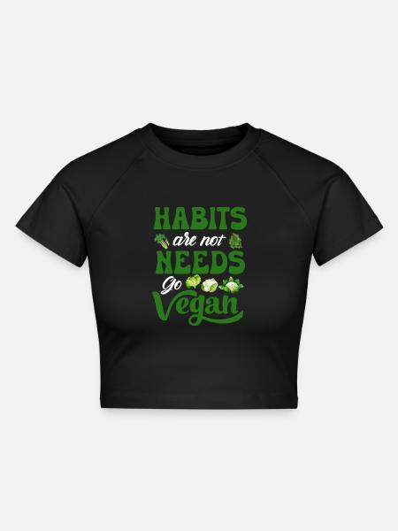 Vegan Veganismus - Cropped Frauen Organic T-Shirt - Schwarz