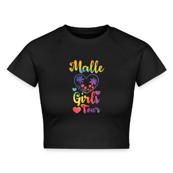 Malle Girls Tour - Cropped Frauen Organic T-Shirt - Schwarz - Vorne - AI Model Female 172 light (172cm)