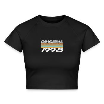 Original 1998 - Cropped Frauen Organic T-Shirt - Schwarz - Vorne - AI Model Female 172 light (172cm)