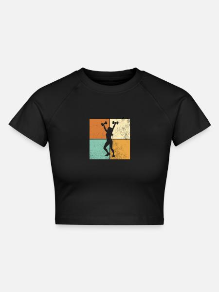 Fitness - Cropped Frauen Organic T-Shirt - Schwarz