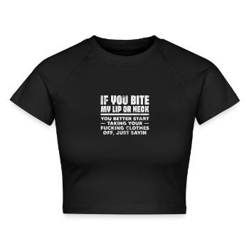 Sadomaso - Cropped Frauen Organic T-Shirt - Schwarz - Vorne - AI Model Female 172 light (172cm)