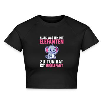 Elefant Elefanten - Cropped Frauen Organic T-Shirt - Schwarz - Vorne - AI Model Female 172 light (172cm)